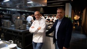 Toño Pérez (left) and José Antonio Polo at Atrio in Cáceres, which has gained its third Michelin star. Photo: Cristina Quicler/AFP/Getty