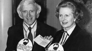 Jimmy Savile

with then prime minister Margaret Thatcher at an NSPCC fundraising event in 1980. Savile inveigled his way into the British establishment and committed sexual offences in plain sight over a sustained period. Photo: Evening Standard/Hulton Archive/Getty