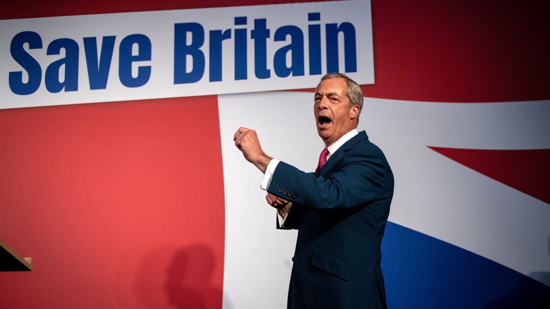 Nigel Farage speaks at the Reform Party conference on October 7 in London. Photo: Chris J Ratcliffe/Getty