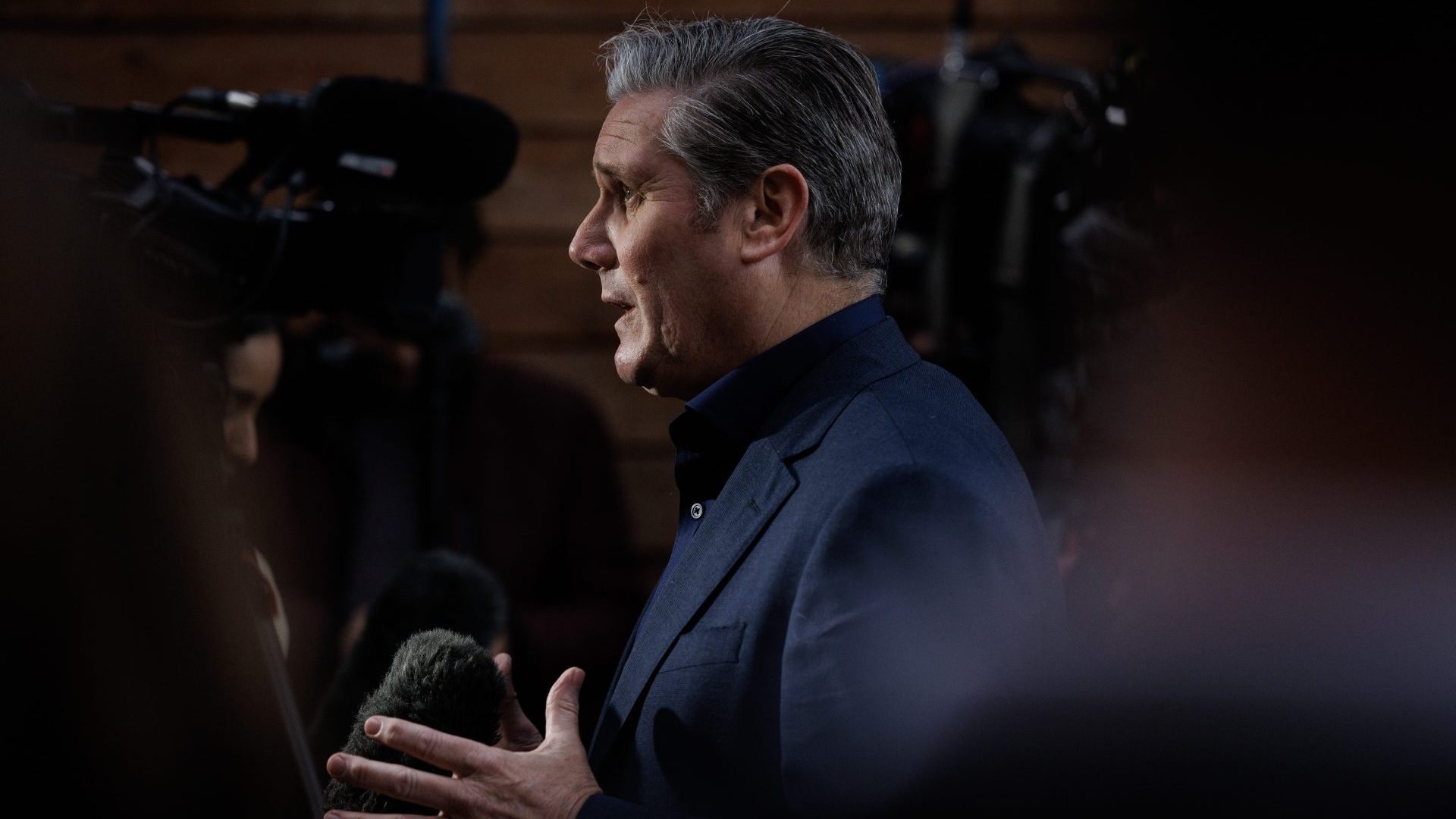 Labour Party leader Keir Starmer speaks to media after congratulating newly elected Labour MP for Mid Bedfordshire Alistair Strathern. Photo: Dan Kitwood/Getty Images