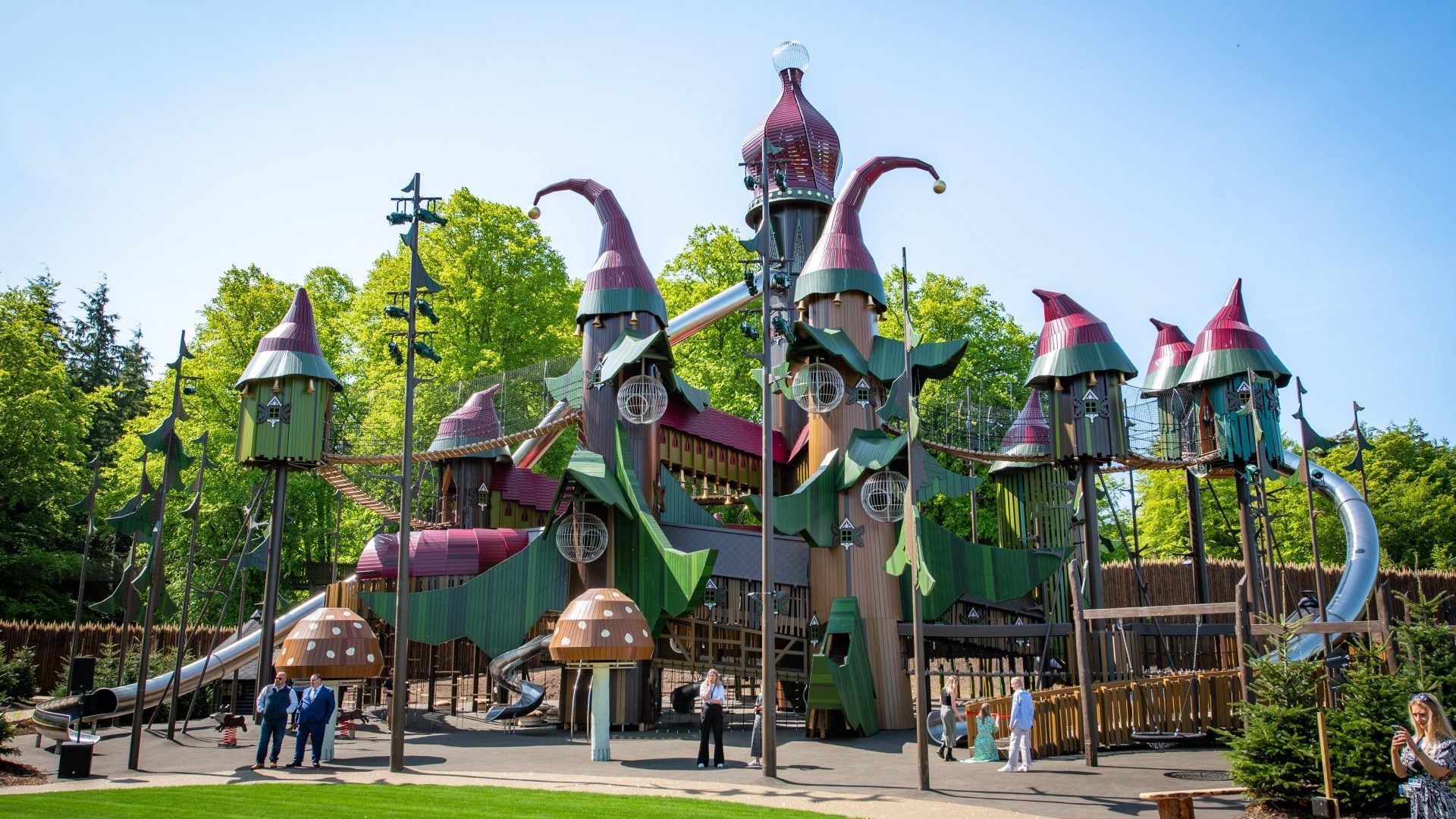 The Lilidorei play village at the Alnwick Garden in Northumberland, a £15.5m project developed by the Duchess of Northumberland

and the subject of Channel 4’s documentary series The Duchess and Her Magical Kingdom. Photo: Monstrum Playgrounds