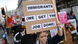 Protesters take part in the Resist Racism rally in London in March. Photo: Justin Tallis/AFP/Getty