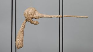 The plaster cast of Alberto Giacometti’s sculpture Le Nez (The Nose), which serves as a model for casting the bronze edition. Photo: Fondation Alberto et Annette Giacometti, Paris