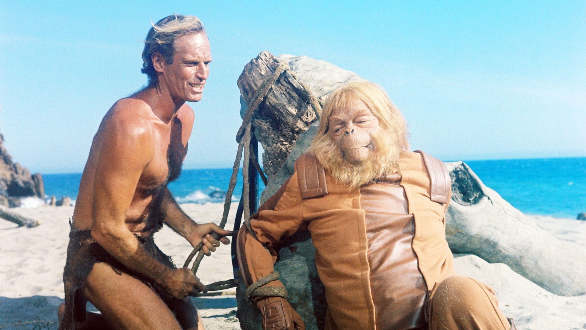 Charlton Heston and Maurice Evans  in Planet of the Apes, 1968. Photo: Silver Screen Collection