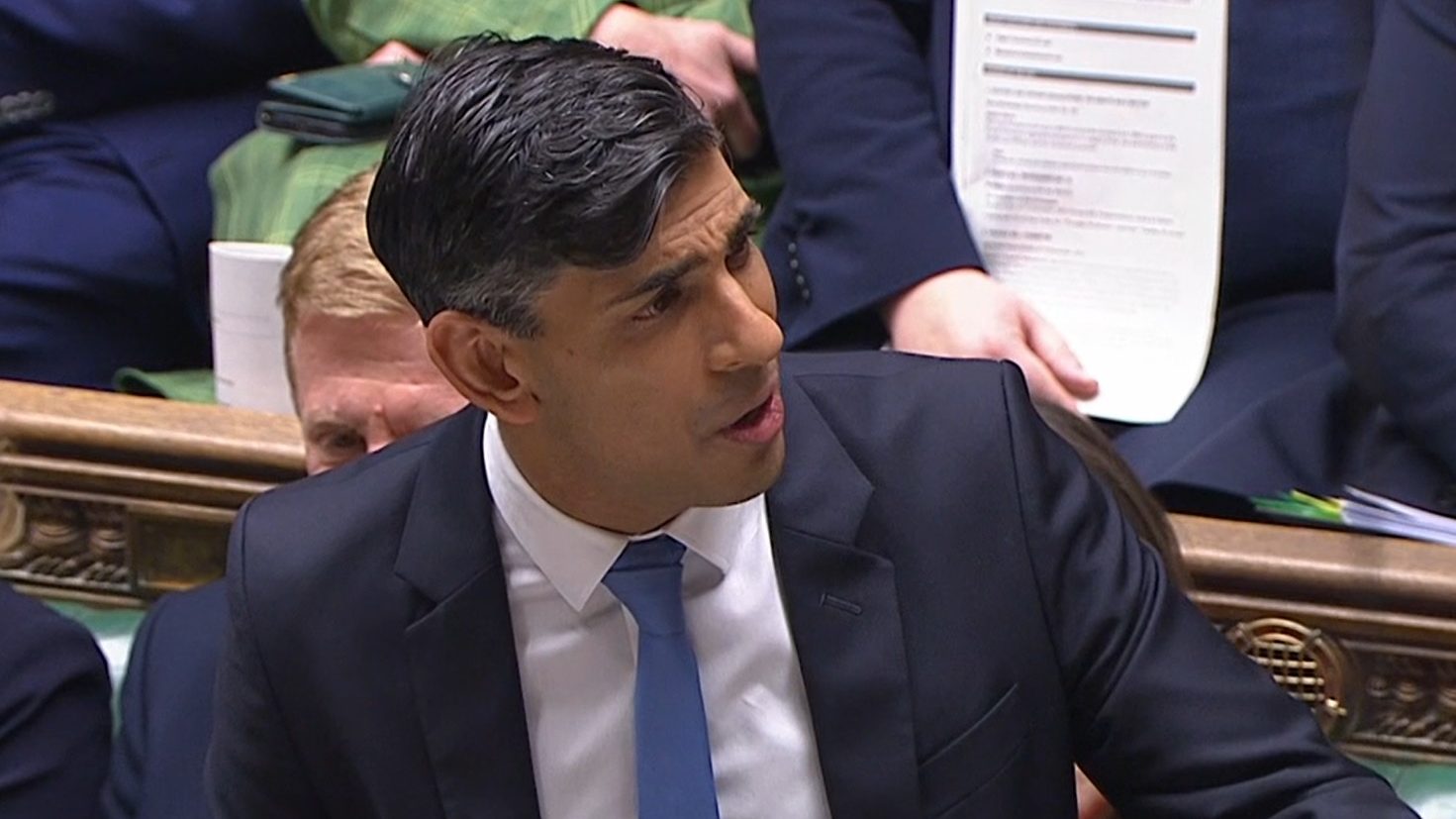 Rishi Sunak at prime minister's questions. Pic: Parliament