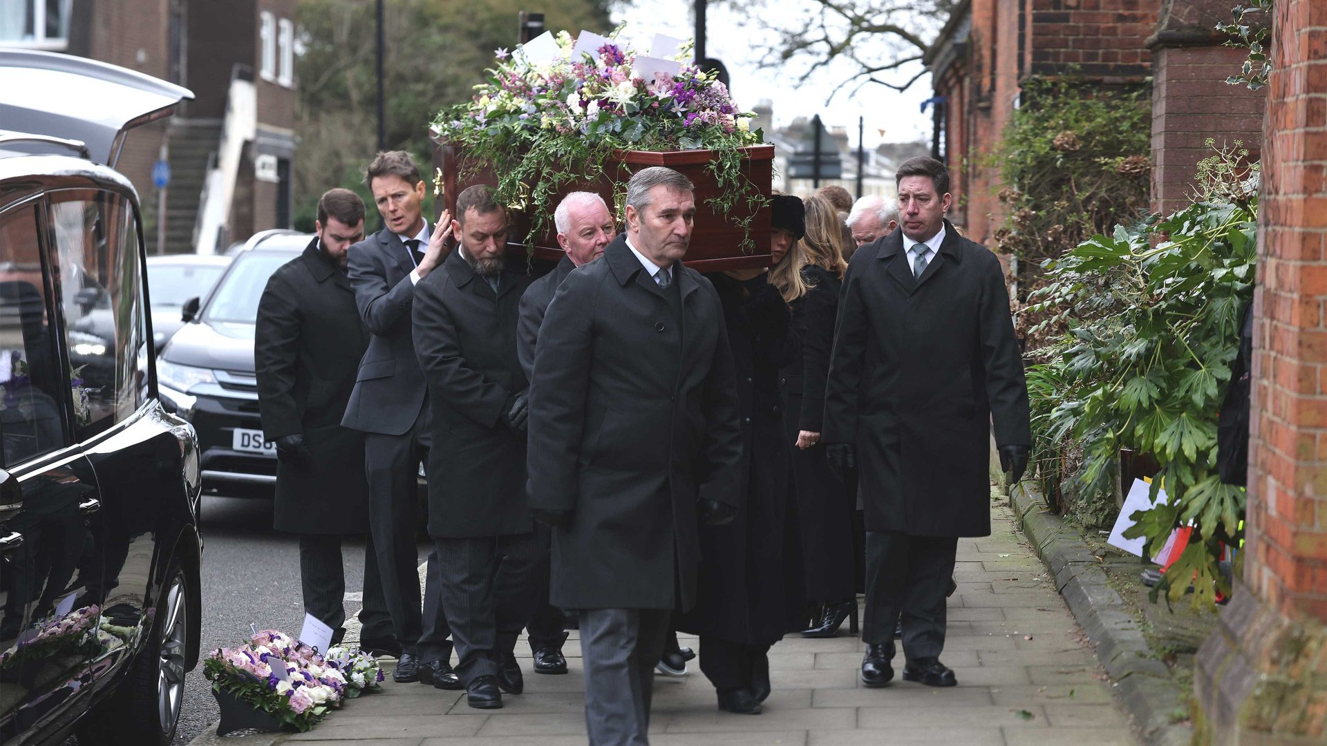 The funeral of Derek Draper at St Mary the Virgin Church. Photo: Neil Mockford/GC Images