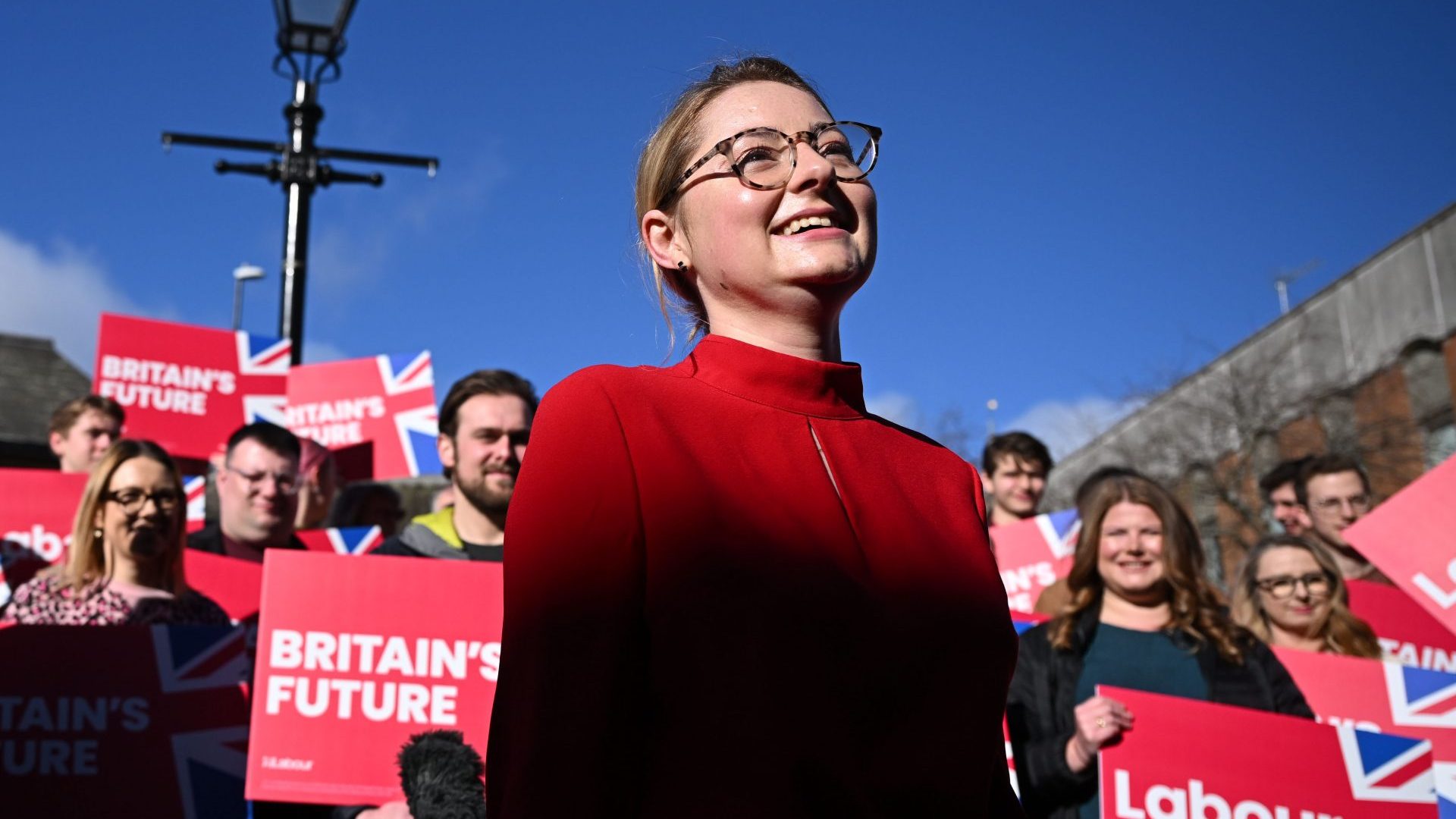 Labour’s Gen Kitchen after winning last week’s by-election in Wellingborough; the Tory candidate was the partner of disgraced former MP Peter Bone. Photo: Leon Neal/Getty