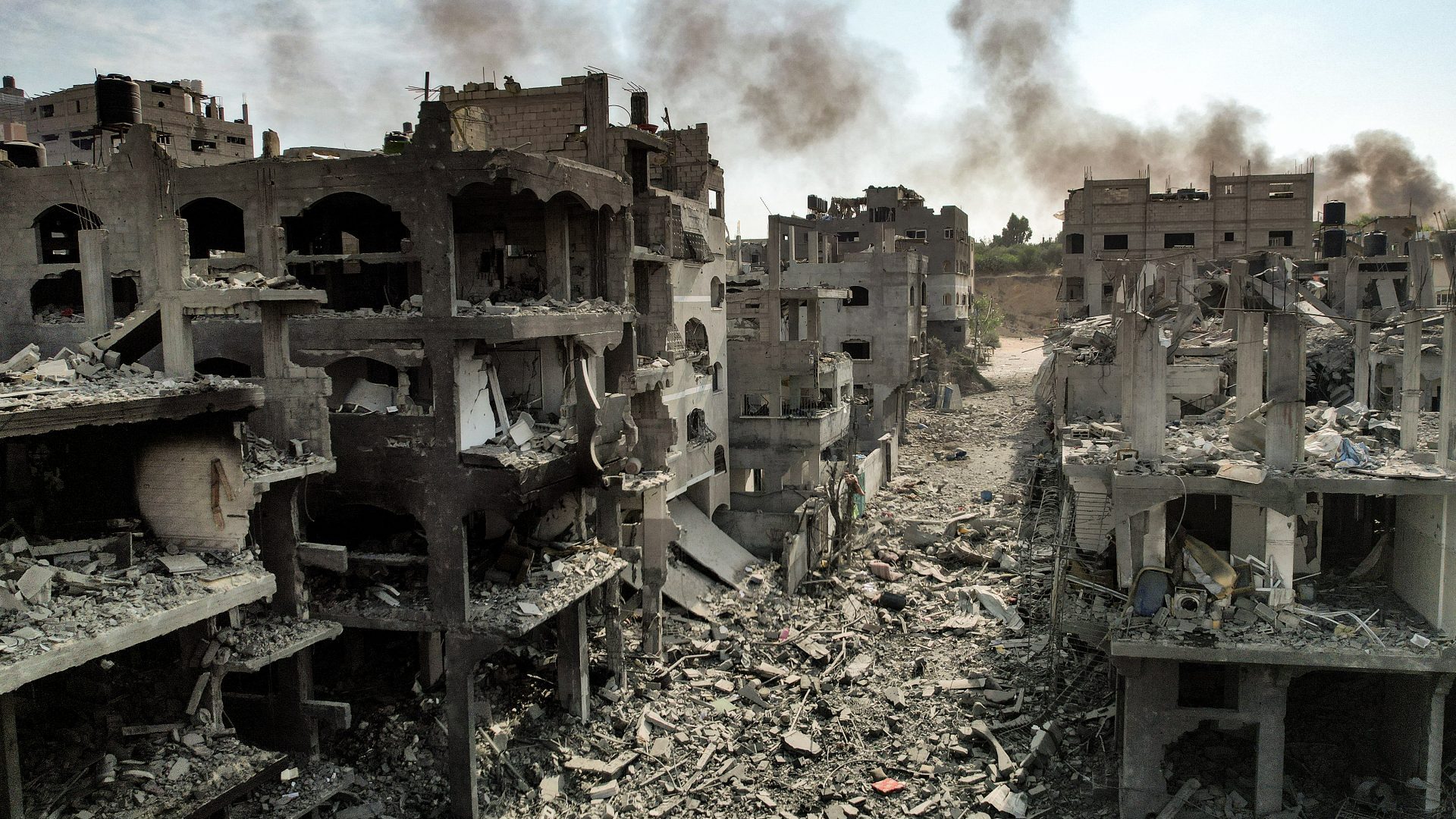 Buildings destroyed by Israeli air strikes in Gaza City. Photo: Yahya Hassouna/AFP/Getty