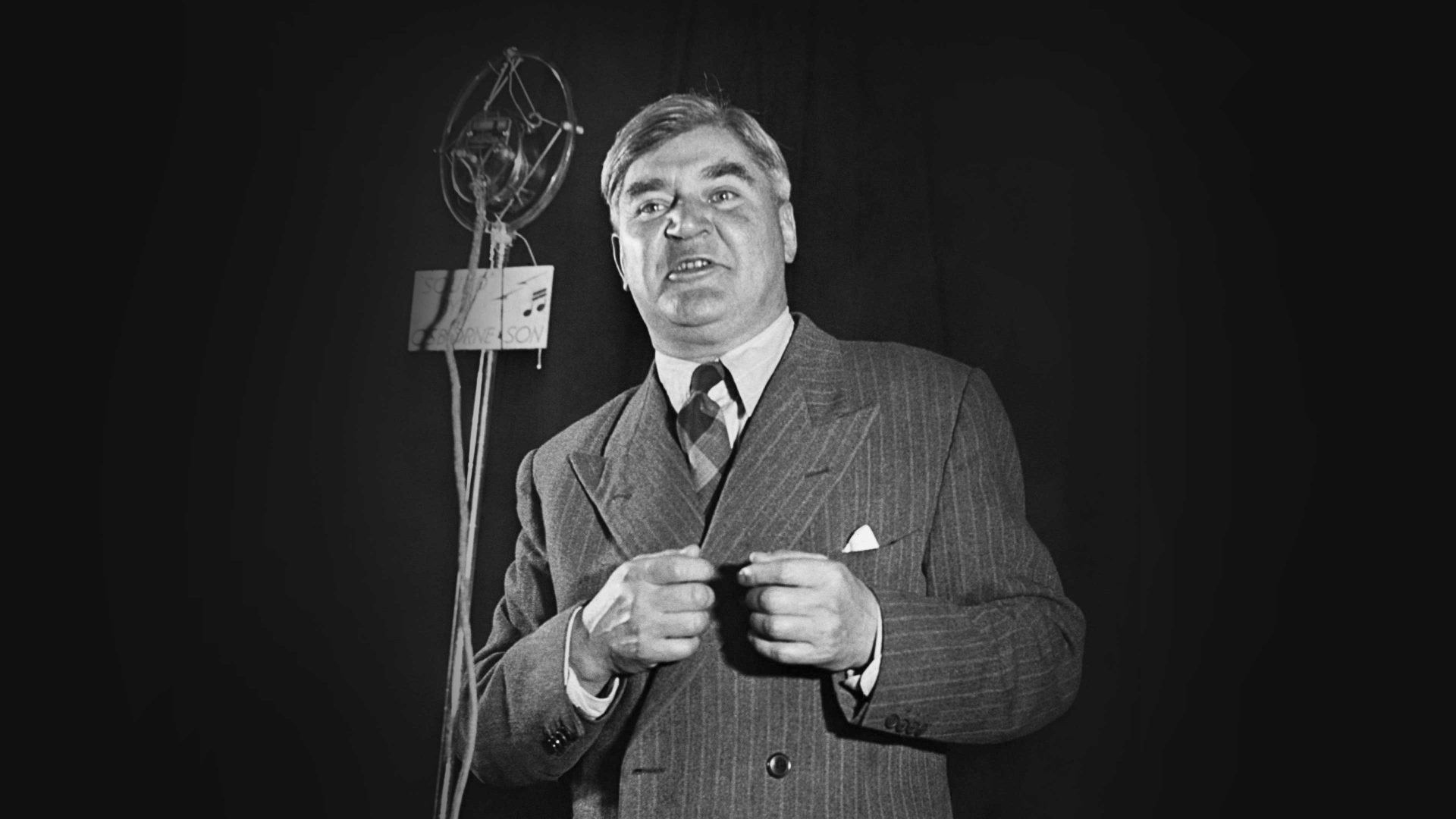 Nye Bevan, British politician and orator, at Cwm, Wales, making speech in bid for re-election. Photo: Getty Images