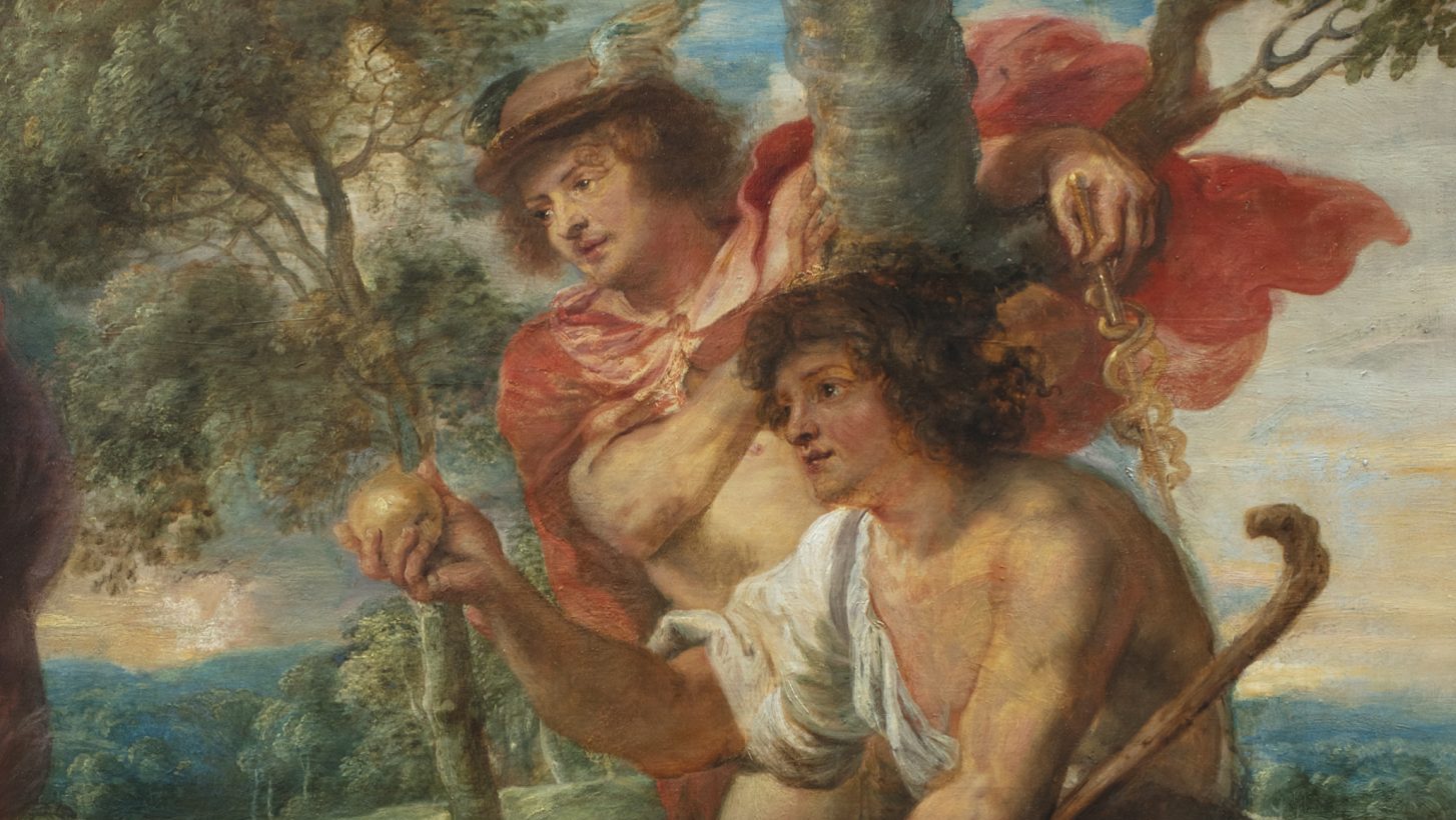 Paris hands the golden apple to Venus in the fully restored version of Peter Paul Rubens’ The Judgement of Paris, c1632-5. Photo: The National Gallery, London
