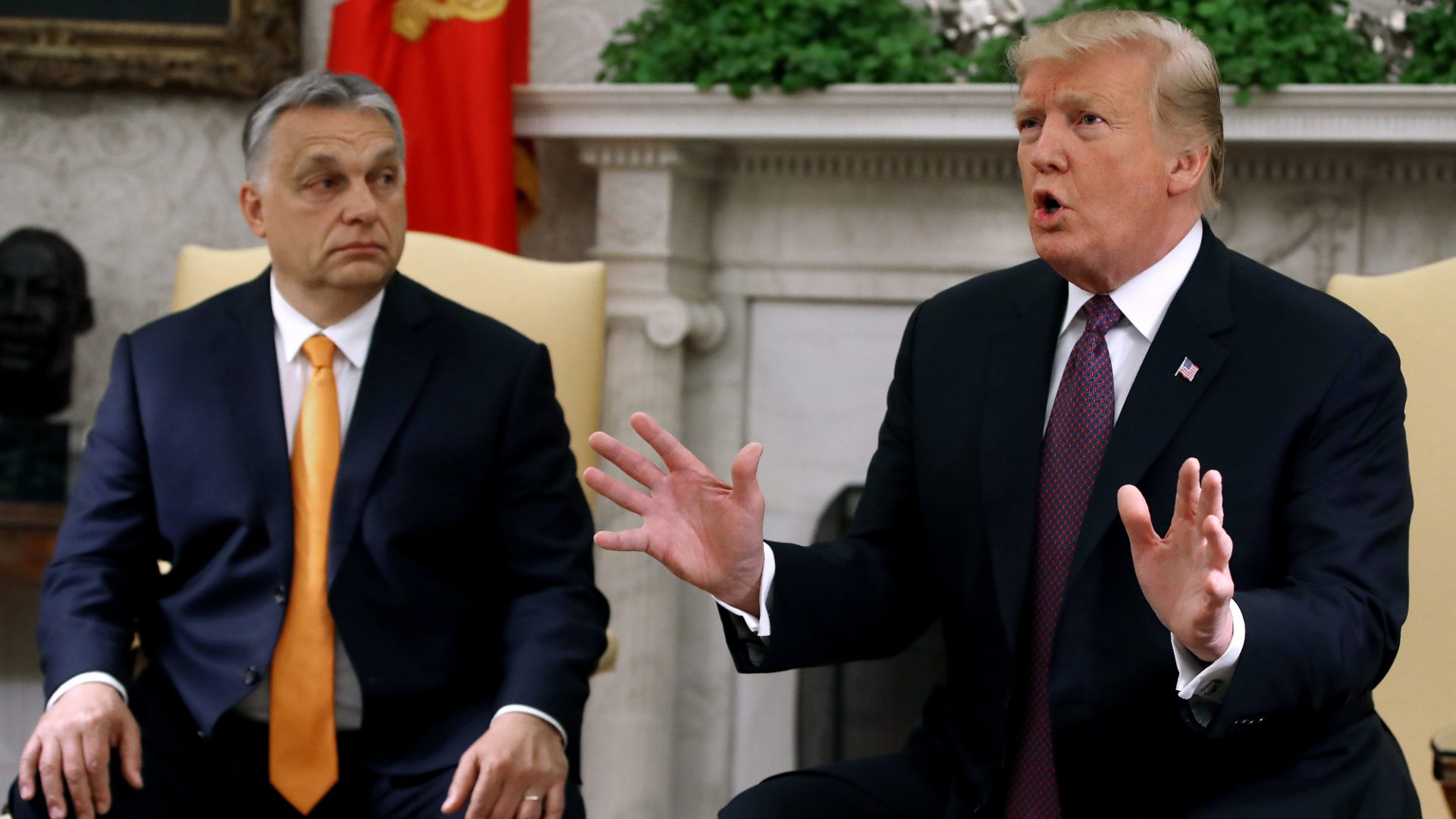 Hungarian prime minister Viktor Orbán and Donald Trump take each other as role models and send one another messages of support. Photo: Mark Wilson/Getty