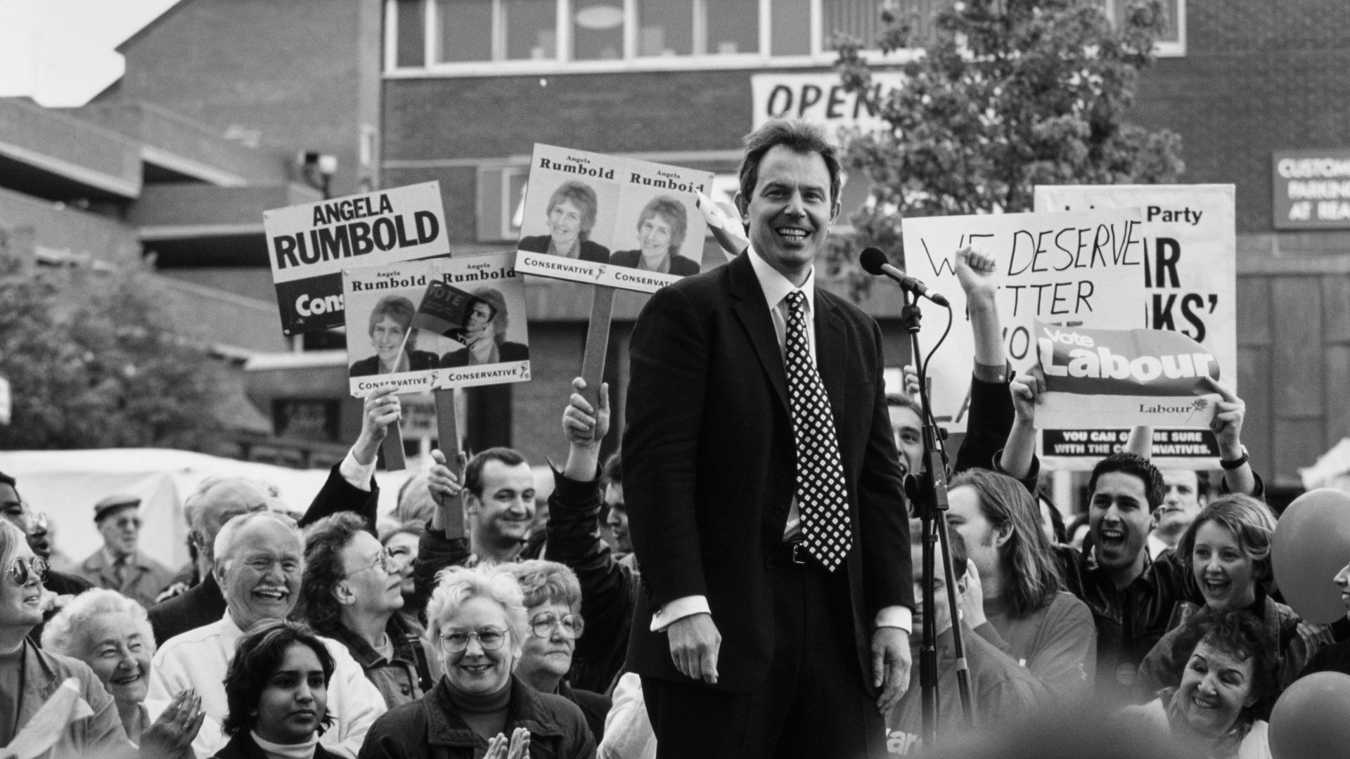 Tony Blair, the British Labour Party leader, campaigning during the 1997 General Election. Photo: David Levenson/Getty Images
