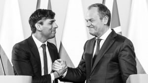 Donald Tusk, right, is presiding over an economy that is expected to grow three times faster than the UK’s under Rishi Sunak. Photo: Andrzej Wanczuk/NurPhoto/Getty