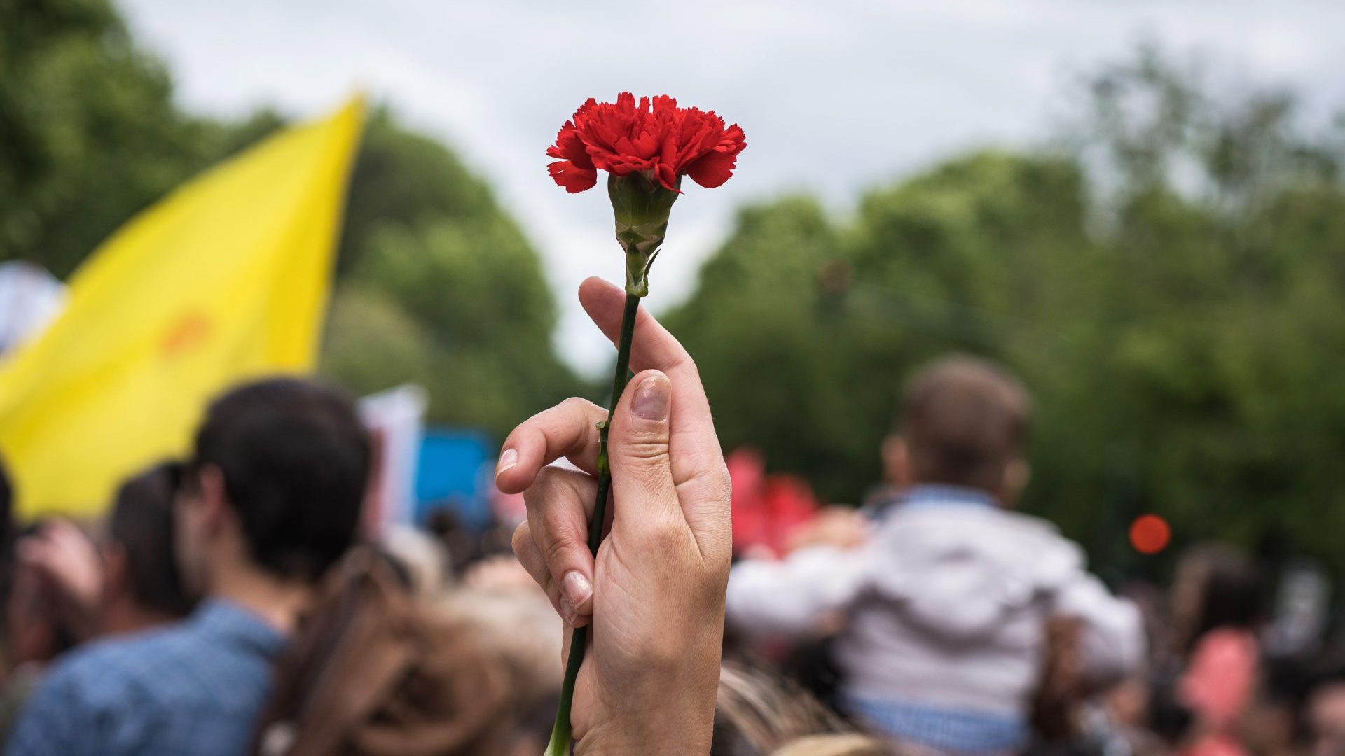 Thousands of people gathered in Lisbon on April 25, 2024 to celebrate the 50th anniversary of the Carnation Revolution. Photo: Adri Salido