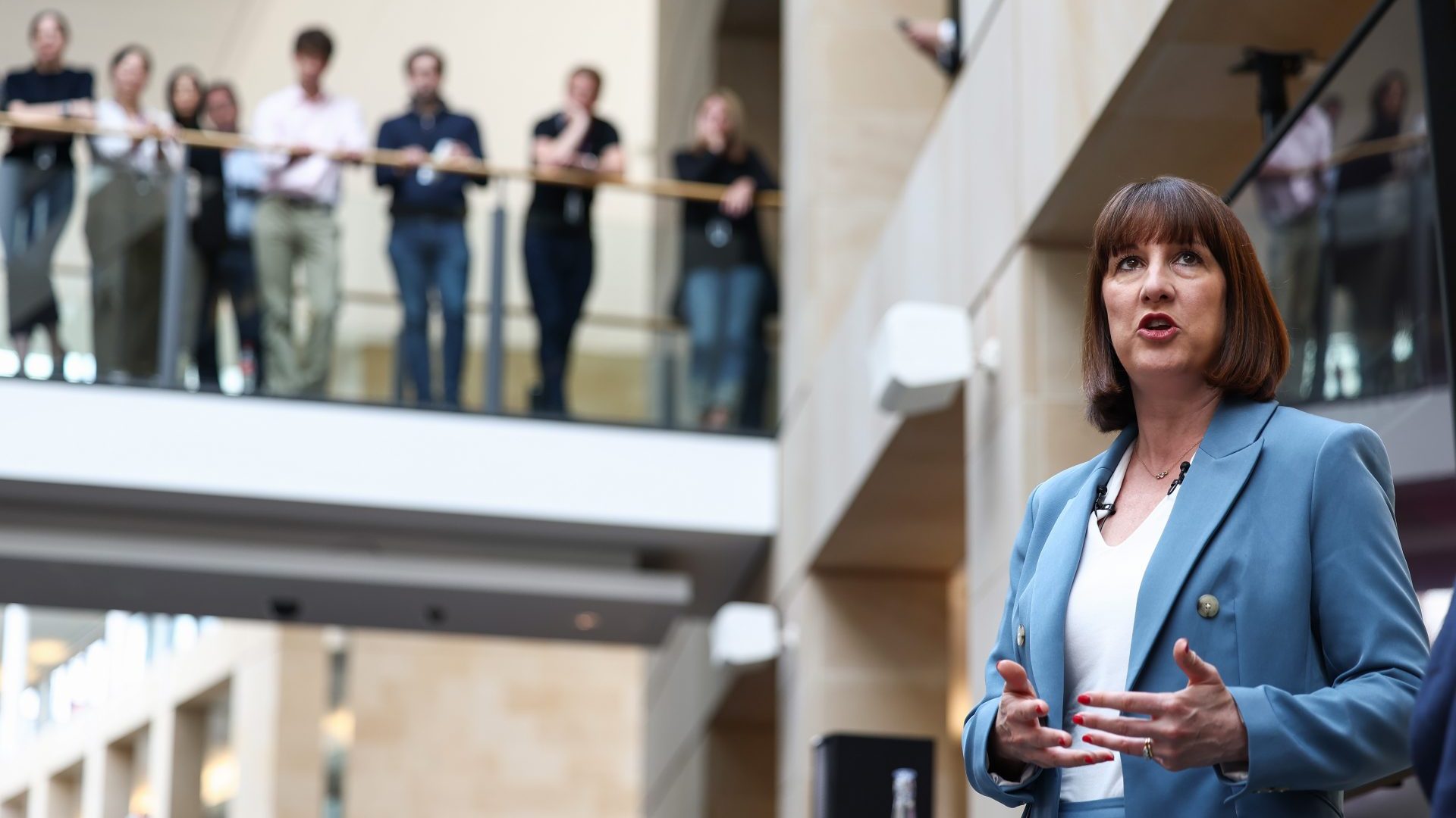 Shadow Chancellor Rachel Reeves holds a Q&A with staff at RBS in Edinburgh (Photo by Jeff J Mitchell/Getty Images)