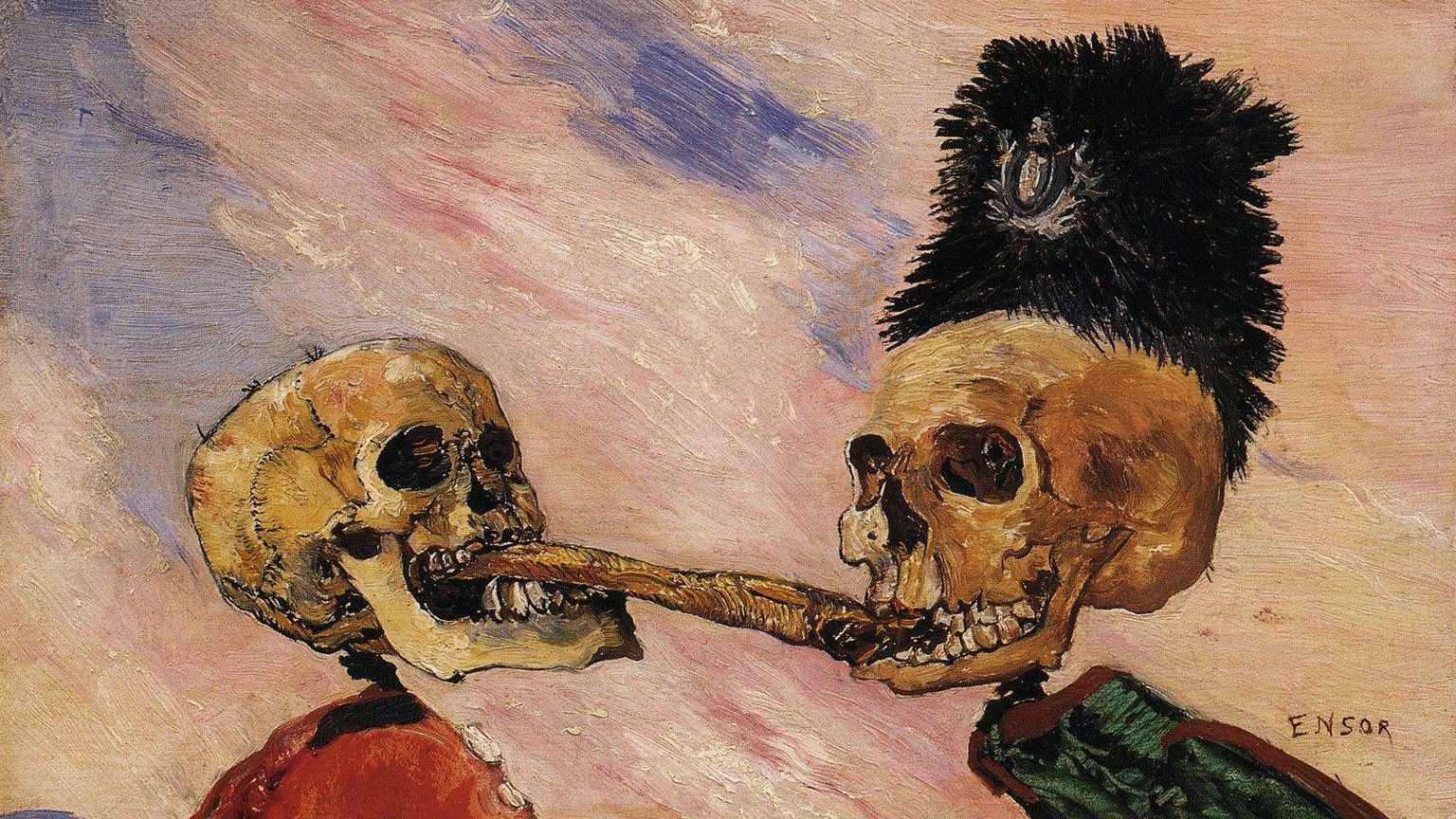 Skeletons Fighting Over a Pickled Herring, 1891. Photo: Adri Verburg/Mu.ZEE Ostend