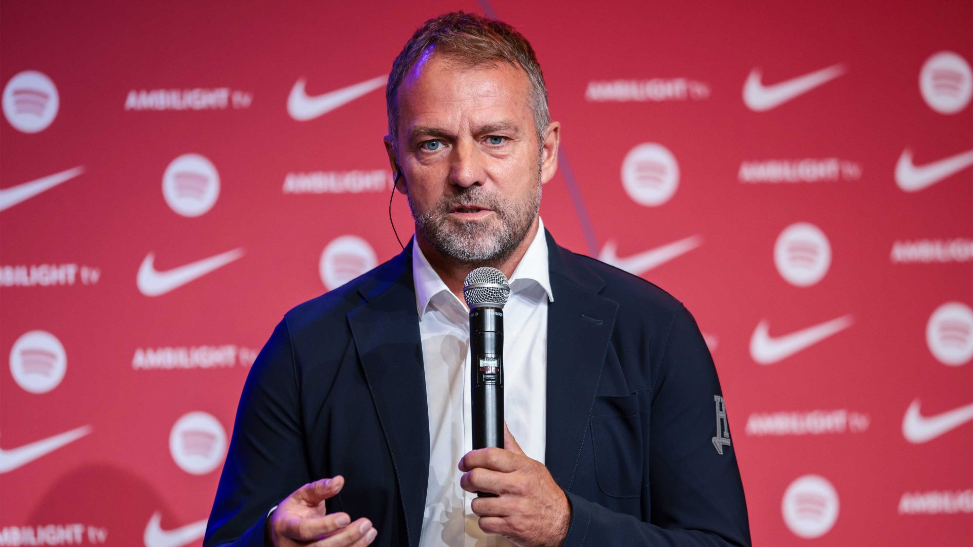 Hansi Flick faces the media as he is unveiled as new FC Barcelona Coach. Photo: Eric Alonso/Getty Images