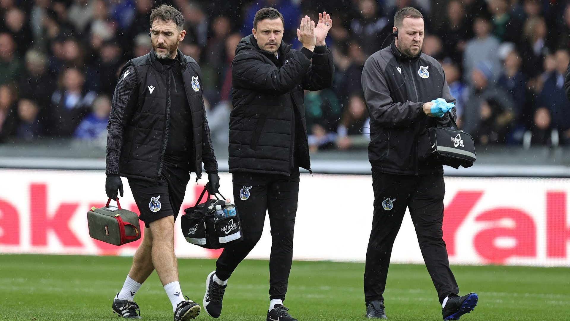 Andy Mangan applauds the fans during a stint as Bristol Rovers' caretaker manager (Photo by Pete Norton/Getty Images)
