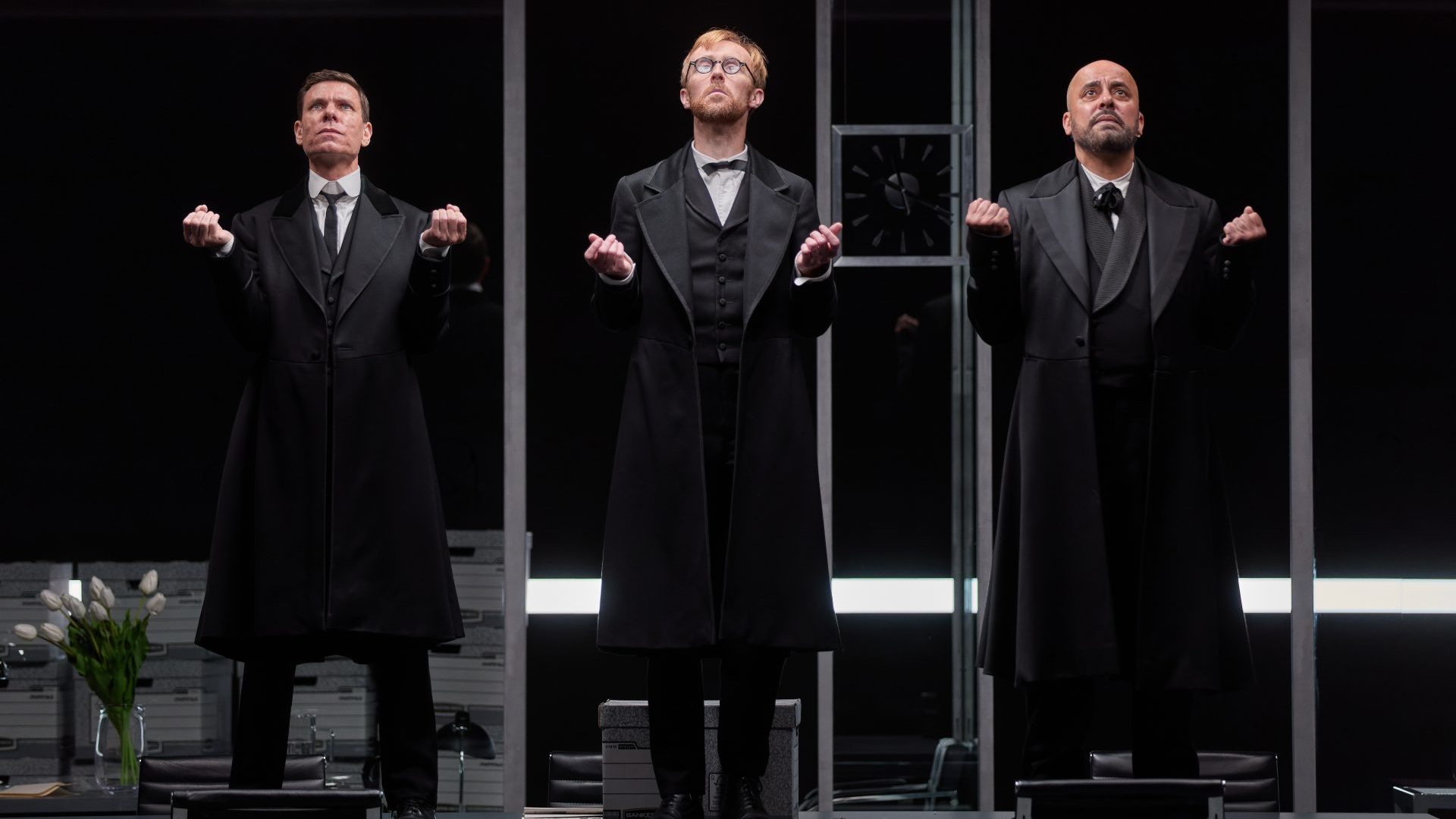 Aaron Krohn, John Heffernan and Howard W Overshown in The Lehman Trilogy. Picture: Mark Douet