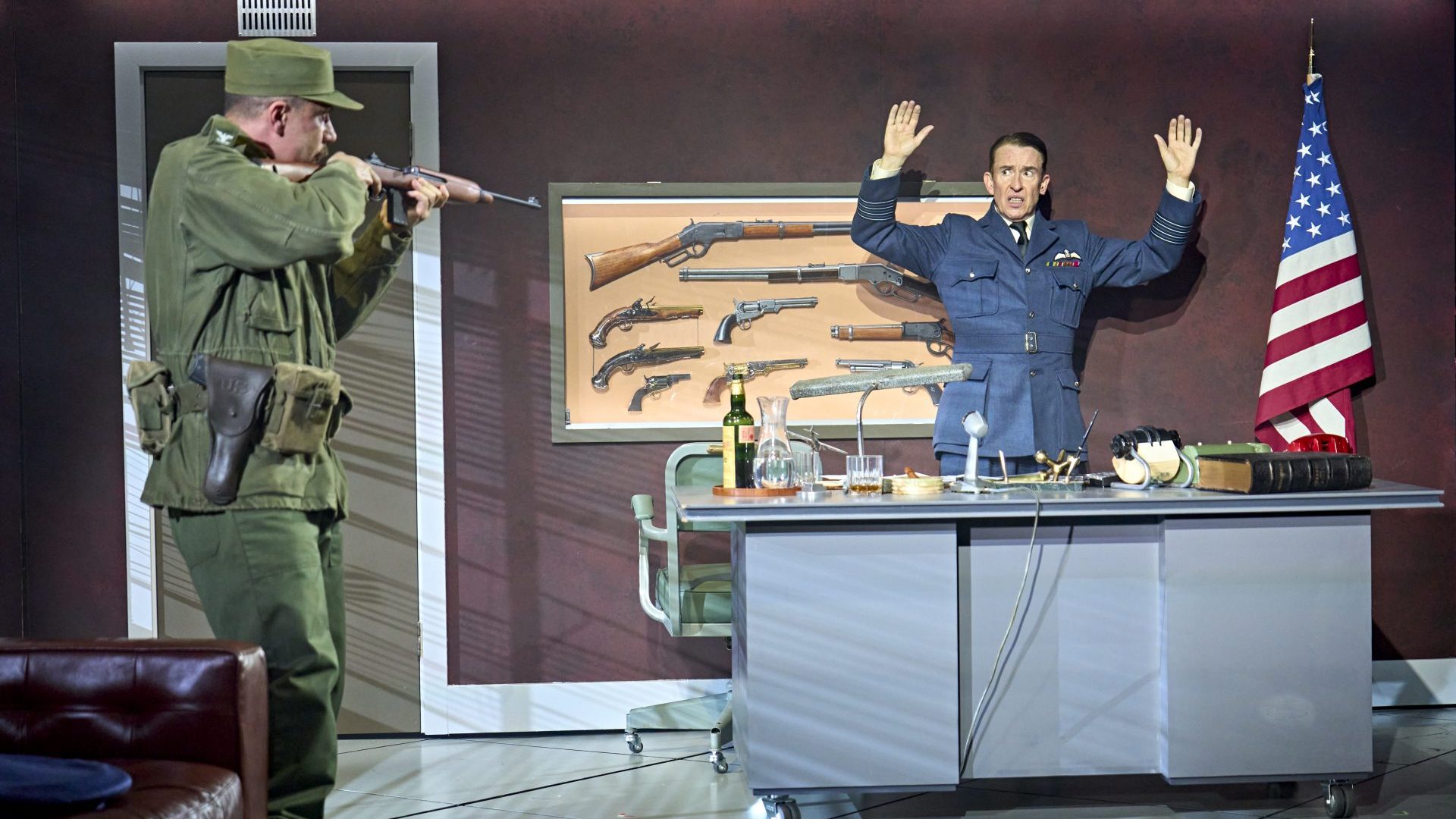 Steve Coogan as Captain Mandrake in Dr. Strangelove. Photo: Manuel Harlan