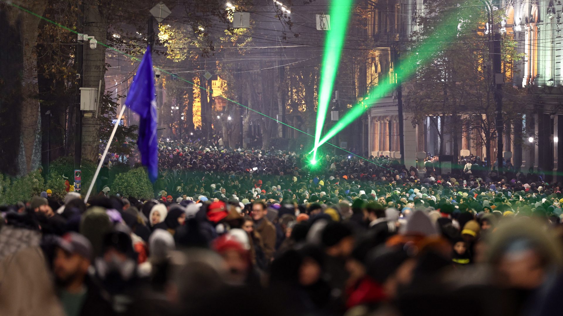 Georgia's protests are its own form of organised chaos. Photo: GIORGI ARJEVANIDZE/AFP via Getty Images