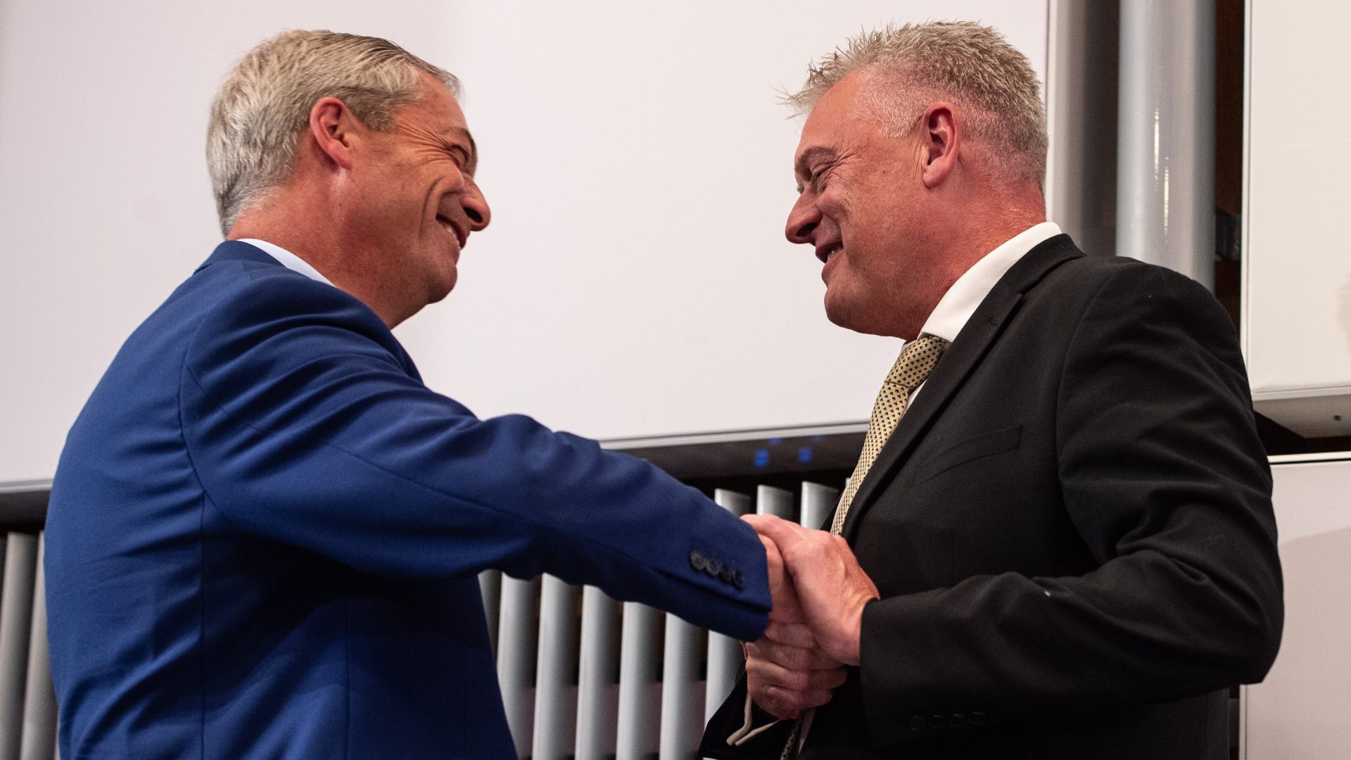 Nigel Farage and Lee Anderson. Photo: Guy Smallman/Getty Images