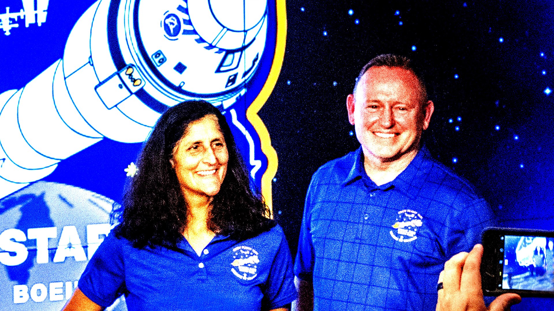 Astronauts Sunita Williams and Barry Wilmore, who returned to Earth last week after nine months on the International Space Station. Photo: Kirk Sides/Houston Chronicle/Getty