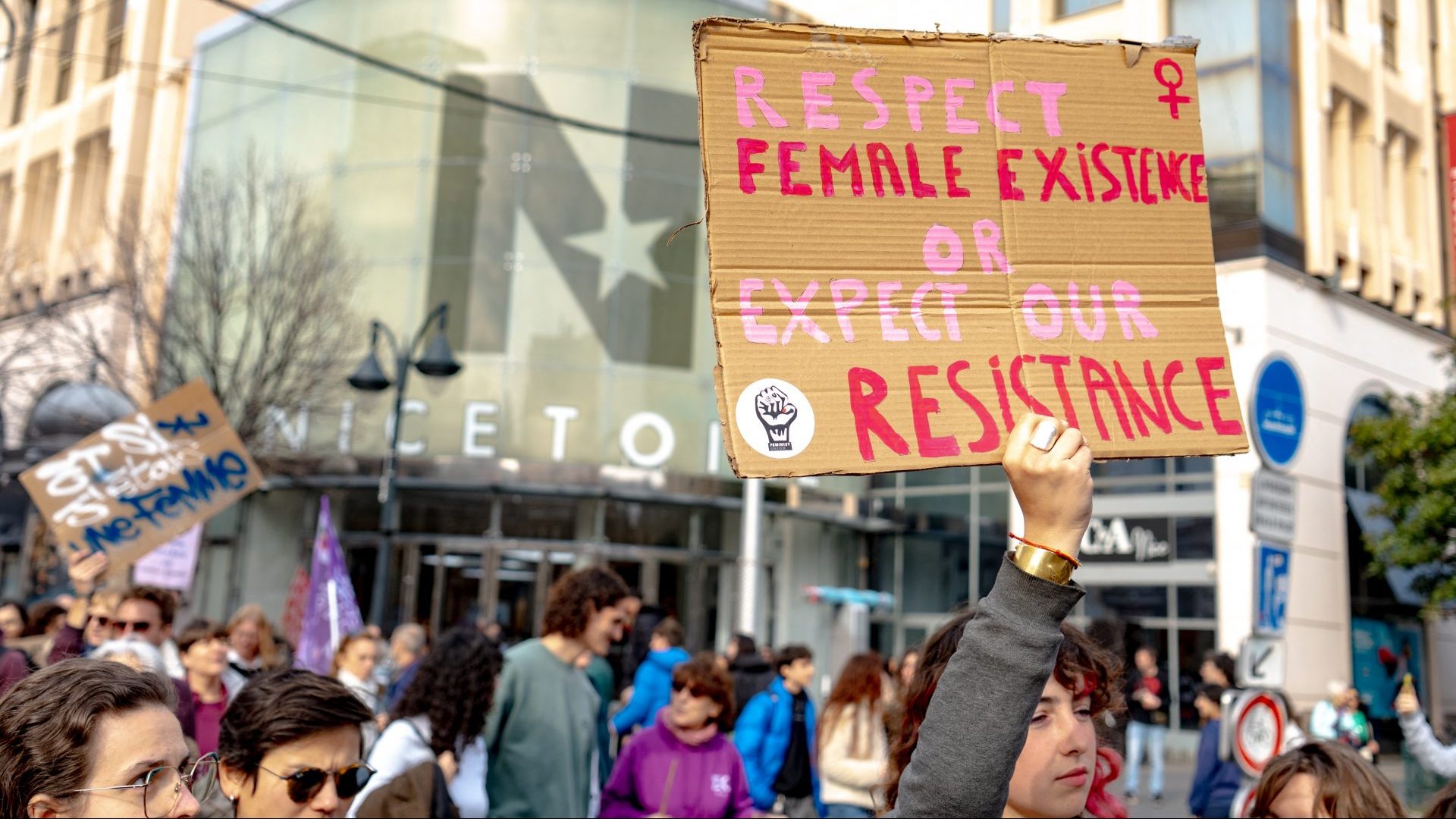 Demonstration in the streets of Nice in the south of France to mark International Women s Rights Day on March 8, 2025. Photo: ALEJANDRO MARTINEZ GONZALEZ/Hans Lucas/AFP via Getty Images