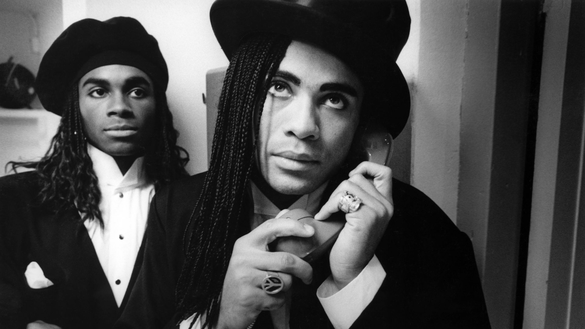 German pop duo Milli Vanilli, l-r, Fab Morvan and Rob Pilatus. Photo: Michel Linssen/Redferns/Getty