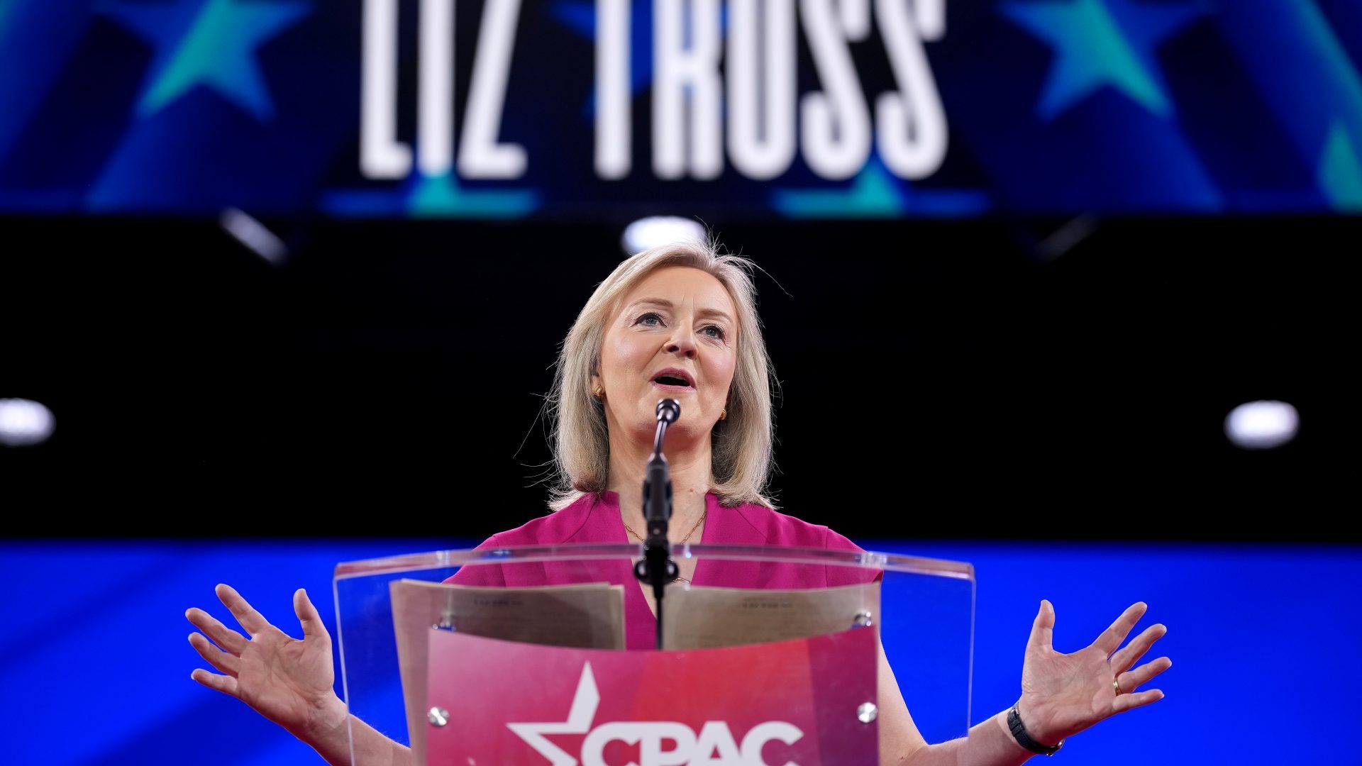 Liz Truss speaks at the Conservative Political Action Conference in February. Photo: Andrew Harnik/Getty Images