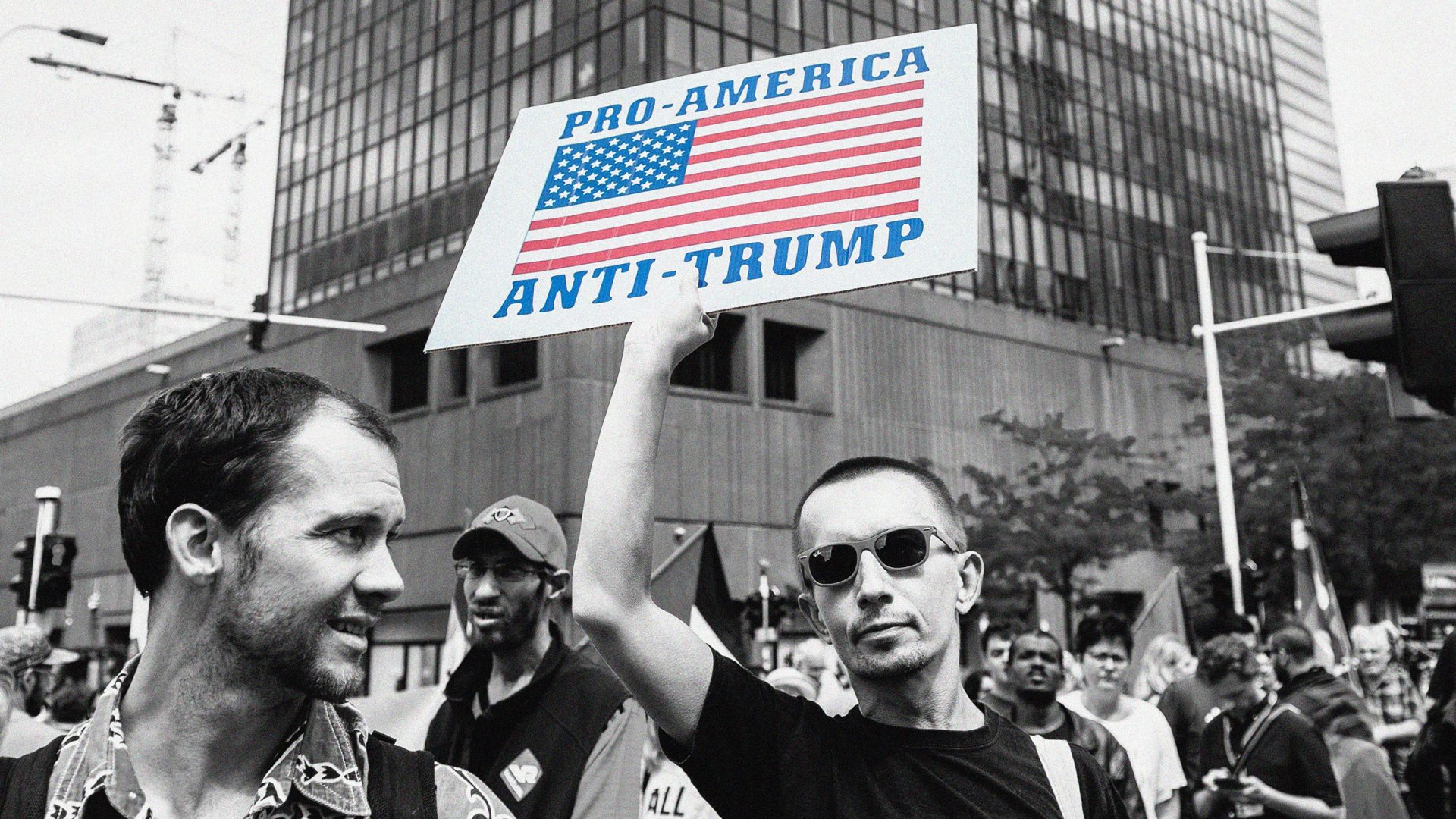 A demonstration organized by the Belgium platform 'Trump not welcome here'. Photo: Romy Arroyo Fernandez/NurPhoto via Getty Images