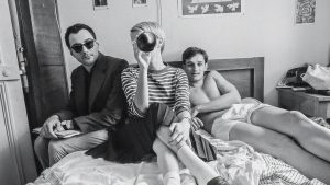 Guillaume Marbeck, Zoey Deutch and Aubry Dullin in Richard Linklater’s Nouvelle Vague. Photo: Cannes Film Festival