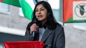 Zarah Sultana, Labour MP for Coventry South, addresses pro-Palestinian protesters. Photo: Mark Kerrison/In Pictures via Getty Images