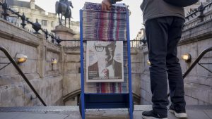 A copy of the London Standard bearing the face of Nigel Farage. Photo: Richard Baker / In Pictures via Getty Images