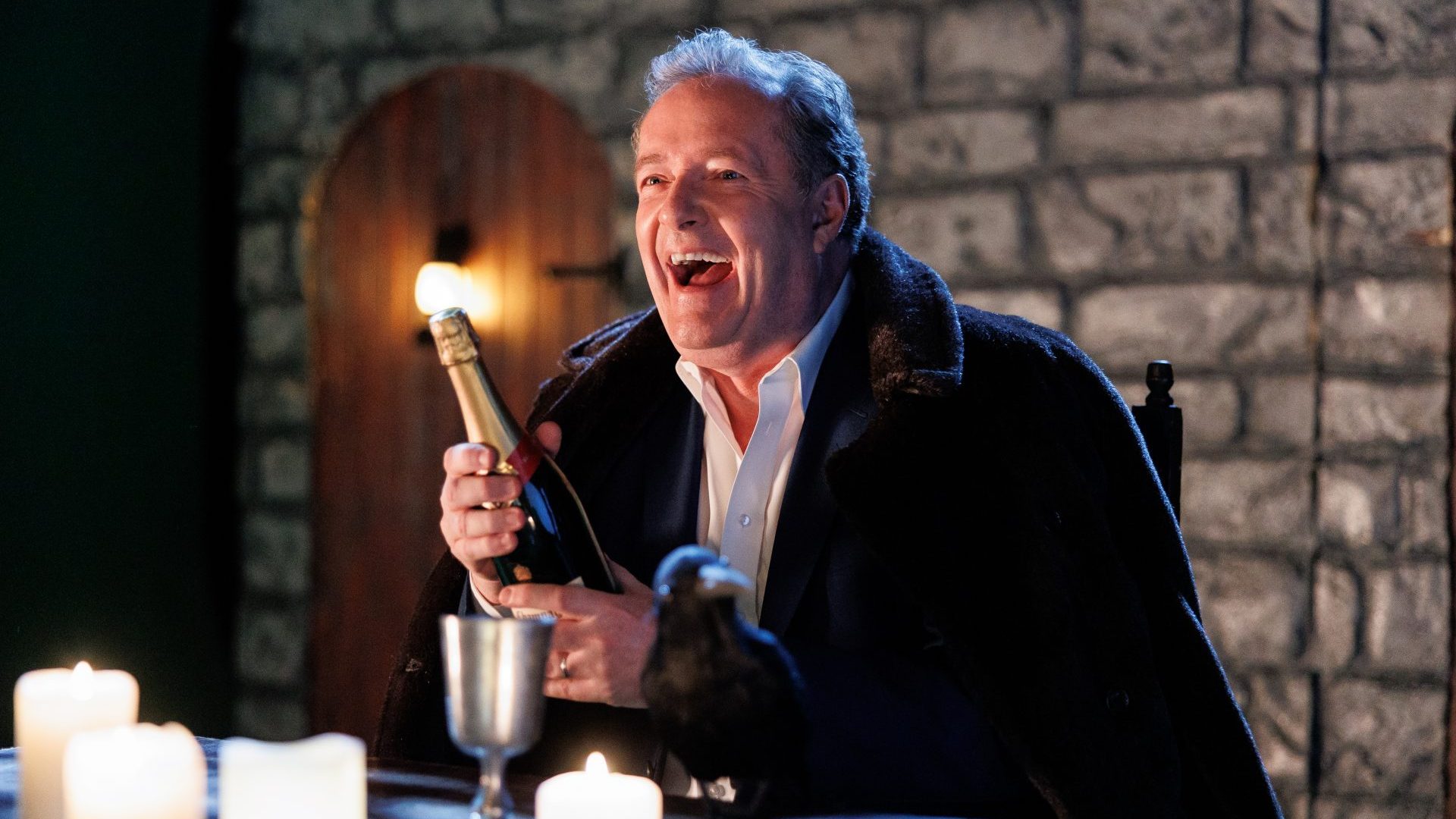 Piers Morgan during the filming of a Comic Relief sketch. Photo: Jordan Mansfield/Comic Relief/Getty Images