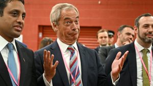 Nigel Farage at the Runcorn & Helsby by-election count. Photo: OLI SCARFF/AFP via Getty Images
