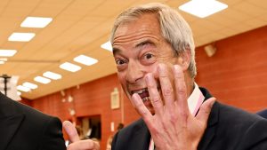 Reform leader Nigel Farage at the Runcorn and Helsby by-election. Photo: Anthony Devlin/Getty Images