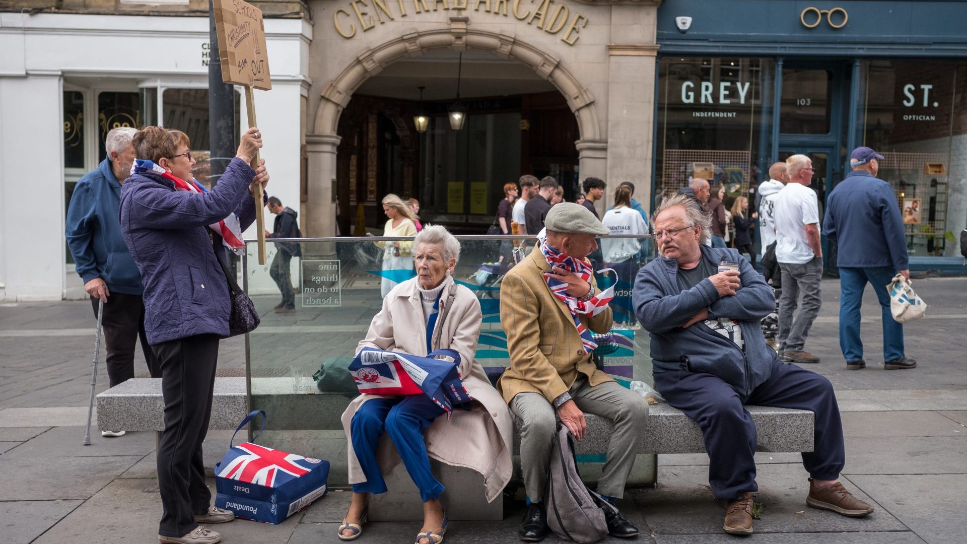 Protesters in central Newcastle take part in the Great British National Strike. Photo: Ian Forsyth/Getty Images